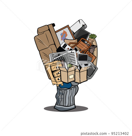 Trash can full of household junk design illustration vector eps format , suitable for your design needs, logo, illustration, animation, etc. Trash can full of household junk design illustration vector eps format , suitable for your design needs, logo, illustration, animation, etc. 95213402