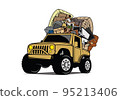 Offroad vehicle loaded full of household junk design illustration vector eps format , suitable for your design needs, logo, illustration, animation, etc. 95213406