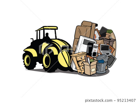 Cartoon of bulldozer moving household junk design illustration vector eps format , suitable for your design needs, logo, illustration, animation, etc. Cartoon of bulldozer moving household junk design illustration vector eps format , suitable for your design needs, logo, illustration, animation, etc. 95213407