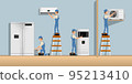 Set of HVAC service character design illustration vector eps format , suitable for your design needs, logo, illustration, animation, etc. 95213410