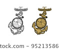 United State Marine Corps Eagle Globe and Anchor ega design illustration vector eps format , suitable for your design needs, logo, illustration, animation, etc. 95213586