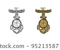 United State Marine Corps Eagle Globe and Anchor ega design illustration vector eps format , suitable for your design needs, logo, illustration, animation, etc. 95213587