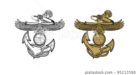 United State Marine Corps Eagle Globe and Anchor ega design illustration vector eps format , suitable for your design needs, logo, illustration, animation, etc. 95213588