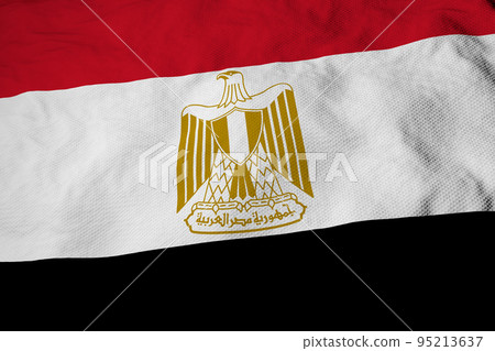Waving Egyptian flag in 3D rendering 95213637
