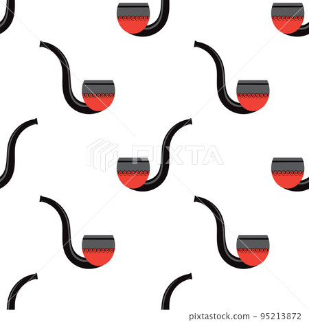 Wooden Smoking Pipe Silhouette Seamless Pattern Isolated on White Background 95213872