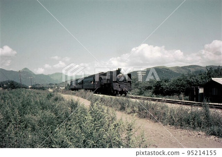 1969 steam locomotive c56 pulling a passenger train on the Koumi Line Yamanashi Prefecture old color photograph documentary photograph 1969 steam locomotive c56 pulling a passenger train on the Koumi Line Yamanashi Prefecture old color photograph documentary photograph 95214155