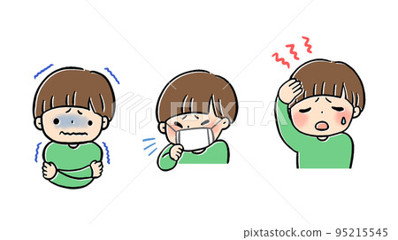 一個孩子感冒了的插圖集 95215545
