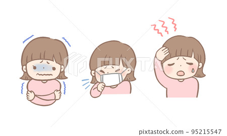 一個孩子感冒了的插圖集 95215547
