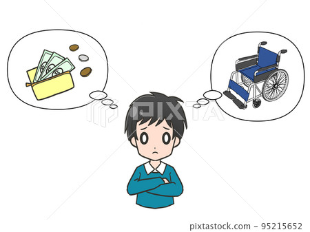 一個男人擔心租用或購買輪椅要花多少錢 一個男人擔心租用或購買輪椅要花多少錢 95215652
