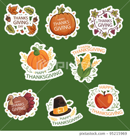 Festive Thanksgiving Sticker Set Festive Thanksgiving Sticker Set 95215969