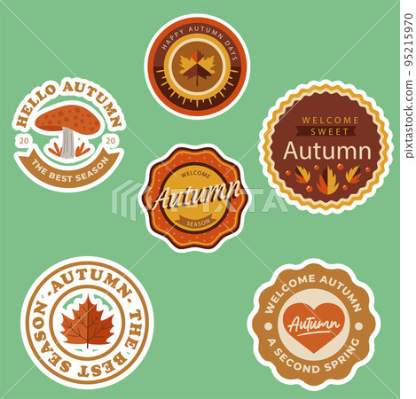 Flat design autumn badge collection Flat design autumn badge collection 95215970