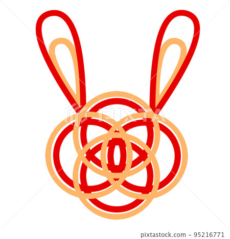Illustration material Mizuhiki rabbit knot 95216771
