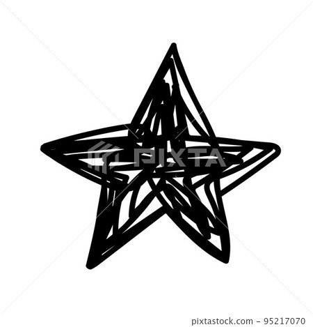 Doodle Christmas star. Messy line winter holiday symbol Doodle Christmas star. Messy line winter holiday symbol 95217070
