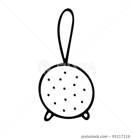 Doodle hand drawn sifting dish. Outline skimmer 95217119