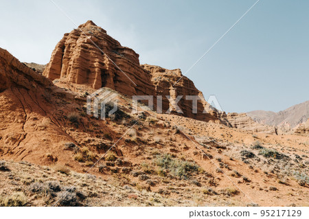 Rock formations on clear day 95217129