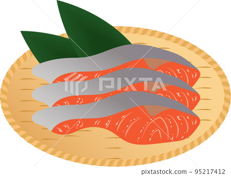fillet of raw salmon 95217412