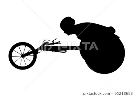 silhouette disabled athlete in racing wheelchair silhouette disabled athlete in racing wheelchair 95218698