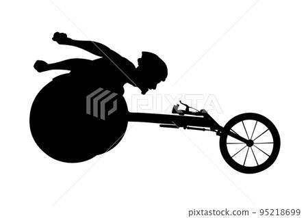 disabled athlete in racing wheelchair in track disabled athlete in racing wheelchair in track 95218699