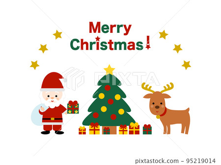 Illustration of santa claus and reindeer with... - Stock Illustration ...