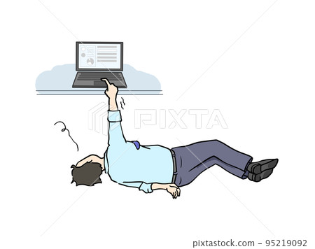 Illustration of an exhausted businessman on the limit 95219092