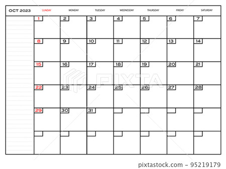 Monthly carlendar october 2023 planner 95219179