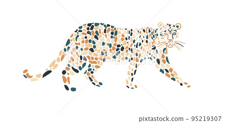 Big Wild Cat Art. Spotted Color for your design 95219307