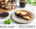 Homemade chocolate vanilla marble pound cake 95219463