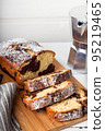 Homemade chocolate vanilla marble pound cake 95219465