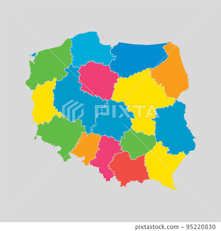 Vector map country Poland divided on regions 95220830