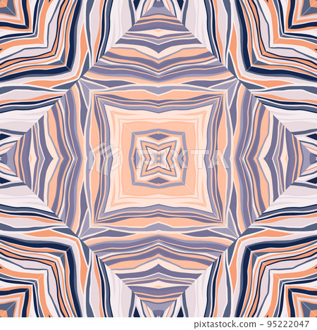 Abstract wave mosaic seamless pattern. Hand drawn stripe tile endless wallpaper. Abstract line ornament. 95222047