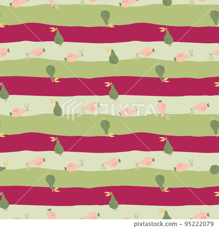 Hand drawn pears seamless pattern. Fruits botanical backdrop. 95222079