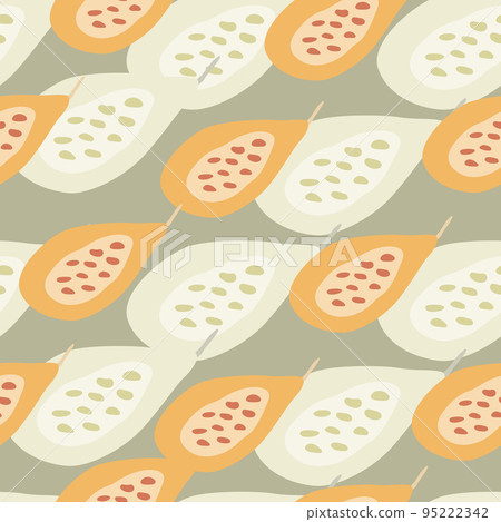 seamless pattern with papayas. Papaya ornament background. Fruits backdrop. seamless pattern with papayas. Papaya ornament background. Fruits backdrop. 95222342