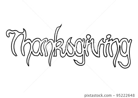 Hand drawn Thanksgiving lettering. Celebration quote Thanksgiving for postcard, autumn icon, logo or badge. Autumn vector vintage vector 95222648