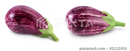 striped eggplant graffiti isolated on white background with full depth of field. 95222950
