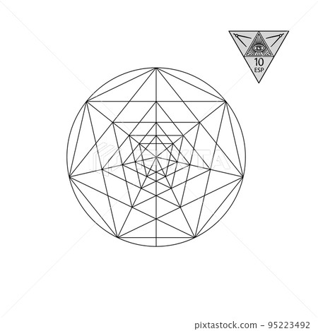 Sacred geometry. Vector Illustration isolated on white. Sacred geometry. Black lines on a white background Sacred geometry. Vector Illustration isolated on white. Sacred geometry. Black lines on a white background 95223492