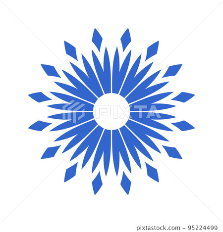 Abstract Blue Cornflower Icon. Circle Shape Design Element. Abstract Blue Cornflower Icon. Circle Shape Design Element. 95224499