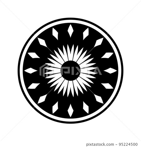 Abstract Circle Icon. Round Black and White Design Element. Abstract Circle Icon. Round Black and White Design Element. 95224500