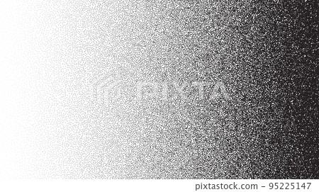 Grain stippled gradient. Faded stochastic dotwork texture. Random grunge noise background. Black dots, speckles or particles wallpaper. Halftone vector monochrome Grain stippled gradient. Faded stochastic dotwork texture. Random grunge noise background. Black dots, speckles or particles wallpaper. Halftone vector monochrome 95225147