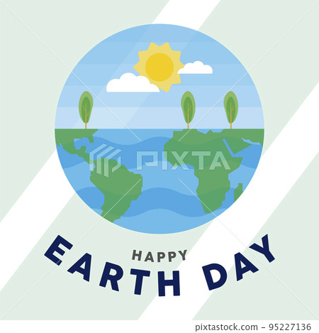 Isolated earth planet filled on water Earth day poster Vector 95227136