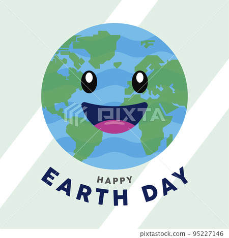 Cute earth planet character Earth day poster Vector 95227146