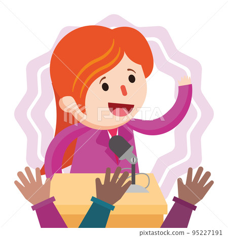 Isolated female character candidate Election day Vector Isolated female character candidate Election day Vector 95227191