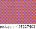 abstract background violet orange, chess texture illustration 95227402