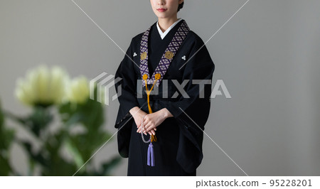 Funeral image Japanese kesa kimono 95228201