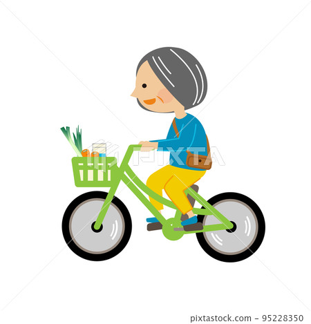 Senior shopping on a bicycle 95228350