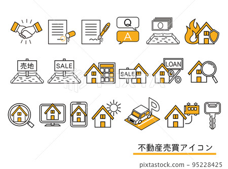 房地產買賣圖標插圖集 95228425