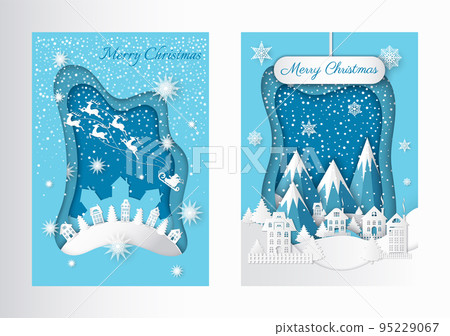 Merry Christmas in Town. Tree and Mountain Vector Merry Christmas in Town. Tree and Mountain Vector 95229067