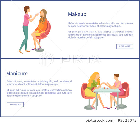 Makeup and Visagiste Working Posters Set Vector Makeup and Visagiste Working Posters Set Vector 95229072