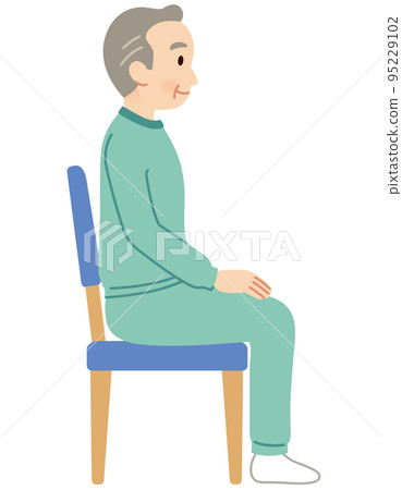 老人坐在椅子上 看護人椅子坐姿 老人坐在椅子上 看護人椅子坐姿 95229102