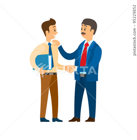 Boss Praising Worker at Job, Good Company Leader 95229852
