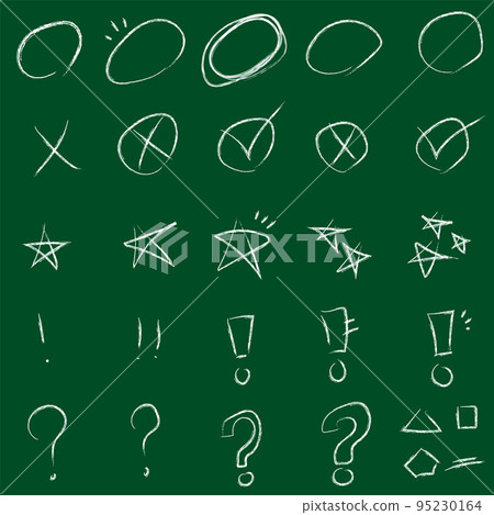 Various vector shapes hand-drawn on white. 95230164